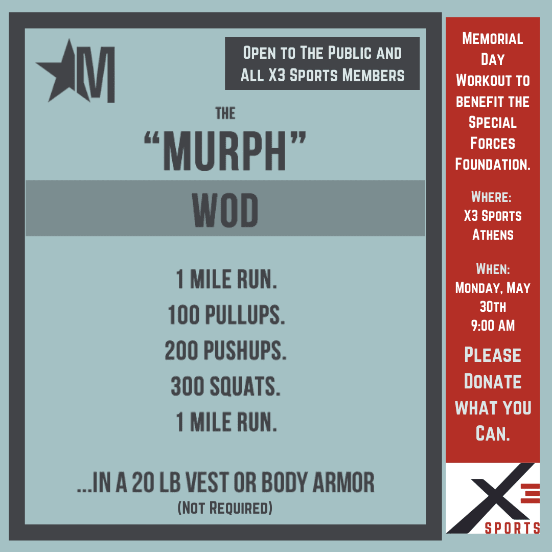 The "Murph" Memorial Day Workout X3 Sports