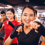 kickboxing training - group workout classes for women